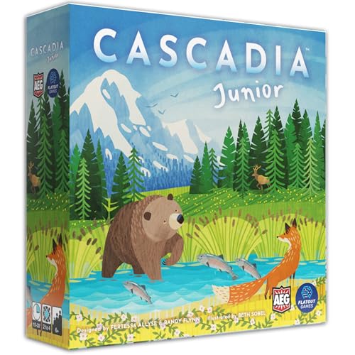 Cascadia Junior, Board Game for Kids Based on the Award-Winning Cascadia | 2-4 Players, Ages 6+, 30 Mins, Teaches Pattern Matching