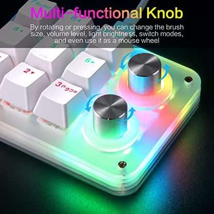 Koolertron 9-Key Mechanical Numpad with 2 Programmable Knobs, LED Backlit Macro Gaming Keyboard, Fully Customizable Numeric Keypad for PC - style: 9 Keys//Red switches/RGB Backlight/02
