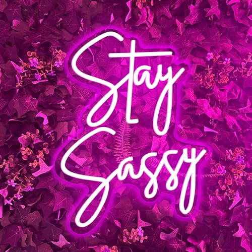 Stay Sassy Neon Sign for Wall Decor, Beautiful Pink Sassy Neon Light Led Sign for Home Wedding Birthday Party Girls Bedroom Decoration, Shopping Mall Dressing Table Wall Decor - color: C-Staysassy