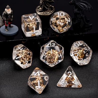 DND Resin Leopard Dice Set, D&D Polyhedral Dice for Dungeons and Dragons RPG, MTG Role Playing Games D and D Dice 7pcs-Set D20 D12 D10 D8 D6 D4 - color: Leopard