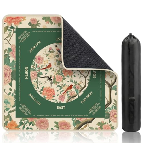 Swallow Mahjong Table Mat, Non-Slip Noise Reduction Mah Jong Mat with Carrying Bag, Game Table Cover for Mahjongs Poker Card, Festival Birthday Gift for Mahjong Lovers, 31x 31In - color: Swallow