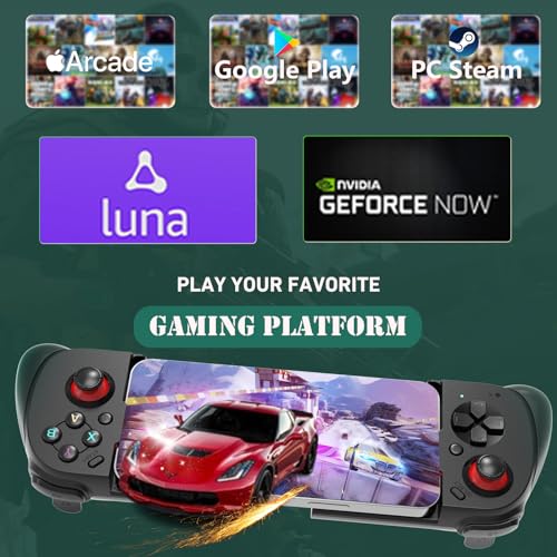 iOS/Android/PC Wireless Game Controller, Mobile Gamepad Joystick for iPhone 16/15/14/13, iPad, Samsung Galaxy/LG/TCL Phone Tablet- Hall Trigger - Call of Duty, Genshin Impact, Cloud Game, Delta Emulator - color: Black