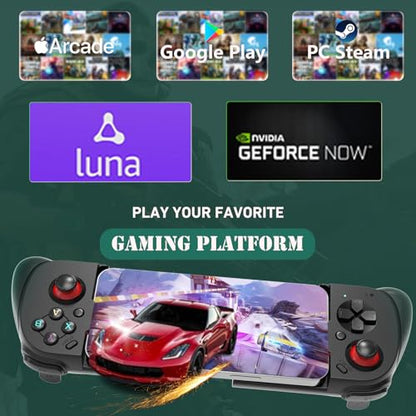 iOS/Android/PC Wireless Game Controller, Mobile Gamepad Joystick for iPhone 16/15/14/13, iPad, Samsung Galaxy/LG/TCL Phone Tablet- Hall Trigger - Call of Duty, Genshin Impact, Cloud Game, Delta Emulator - color: Black
