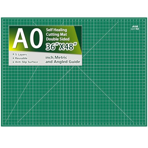 ArtAt Self Healing Cutting Mat: 48″x 36″ Green Double Sided PVC Non-Slip 5 Layers Craft Mat for Maximum Healing - Great for Sewing & Quilting & Scrapbooking and Craft & Art Projects… - color: Green, size: 48"L x 36"W