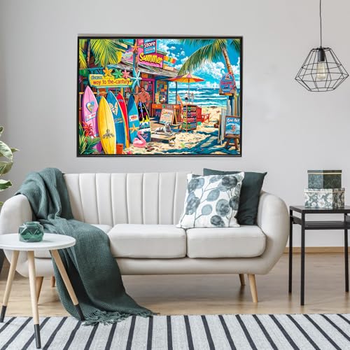 Puzzles for Adults 1000 Pieces,Coast Grocery Jigsaw Puzzle with 1:1 HD Poster, Perfect Interlocking No Dust, Stress Relief Ideal Gift for Family Games - color: Coast Grocery