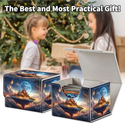 Stylish MTG Deck Box for 110+ Cards, Magnetic Commander Deck Case with Bonus Game Card Pouch, Durable Storage for TCG and Sleeved Magic Cards, Fantasy Space - color: Fantasy Space