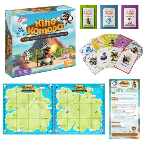 THE FIDGET GAME King Komodo - Learn to Read in Weeks, Master 300 Fry High-Frequency Words. Curriculum-Appropriate Sight Words Reading Games for Grades 3 to 5. for Children Ages 8 to 11 Years