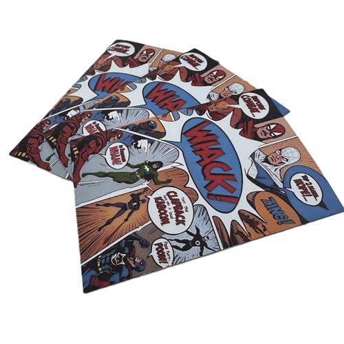 Foxtrot Designs TCG Art Card Sleeves. Superhero Comic Book Design - 100 Count Card Protectors with Matte Textured Back - Compatible with Magic The Gathering and Other TCGs & LCGs (The Comic) - color: The Comic