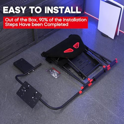 DIWANGUS Racing Wheel Stand Sim Racing Cockpit with Racing Chair Seat Foldable Adjustable Sim Racing Cockpit for Logitech G29 G920 G923 G27 G25 T248 T300RS PS4 PS5