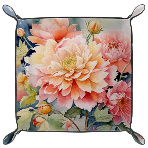 Floral Watercolor Dice Tray Dice Rolling Tray Folding Dice Holder for Dice Games, Like RPG, DND and Other Table Games - color: Multi 4