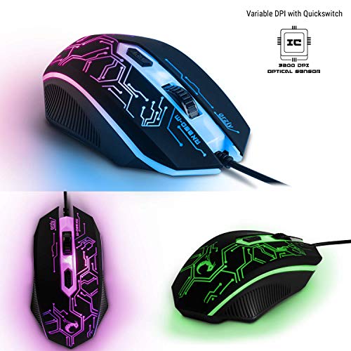 Gaming Keyboard and Mouse and Mouse pad and Gaming Headset, Wired LED RGB Backlight Bundle for PC Gamers and Xbox and PS4 Users - 4 in 1 Edition Hornet RX-250 - color: Black