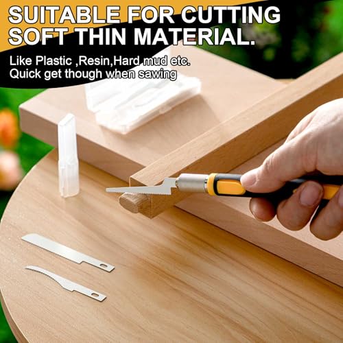 Honoson Mini Hand Saw Model Tools Small Hobby Saw Blades Kit with 9 Tiny Razor Hacksaw Blades for Miniatures, Modeling, DIY Crafts, Plastic Models, Wood(Yellow,Style 2) - color: Yellow, style: Style 2
