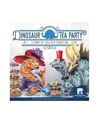 Restoration Games Dinosaur Tea Party Family Guessing Game | Kids Card Game for 3 to 5 Players, 20-30 Min Playtime, Ages 7+