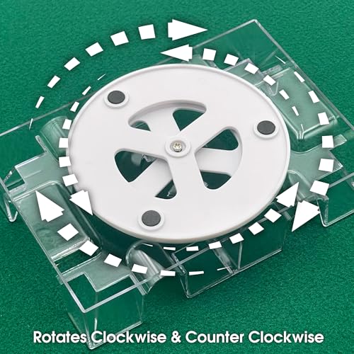 Dual Deck Revolving Card Holder - 360 Degree Playing Card Holder for Kids Playing Card Accessories Poker Card Deck Holder Poker Table Accessories - Acrylic Playing Card Holder for Playing Card Games