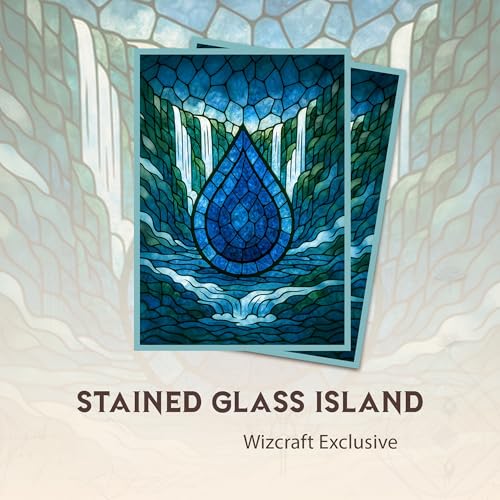 Stained Glass Island MTG Card Sleeves (Smooth) - 104 Count Standard Size TCG Sleeves - Compatible with Magic The Gathering - Double Sleeving - Original Art Design, Premium Protection - color: Stained Glass Island