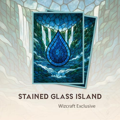 Stained Glass Island MTG Card Sleeves (Smooth) - 104 Count Standard Size TCG Sleeves - Compatible with Magic The Gathering - Double Sleeving - Original Art Design, Premium Protection - color: Stained Glass Island