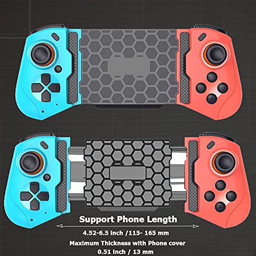 Mobile Gaming Controller for iPhone iOS Android PC Wireless Gamepad Joystick for iPhone 17/iPhone 16/15/14/12, iPad, MacBook, Galaxy S22/S21/S20, TCL, Tablet, PC - 18+ Hour Battery Life - Call of Duty - color: Red+Blue