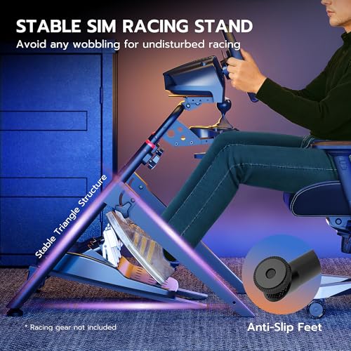 ARES WING Foldable Sim Racing Wheel Stand & Formula GT Cockpit | Compatible with Fanatec, Thrustmaster, Logitech, Moza, and Racing Games for PS5, PS4, Xbox & PC - size: Stand