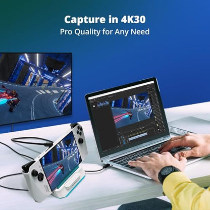 AVerMedia Steam Deck Dock with HDMI 4K@60Hz, USB C Charging, Screen Mirroring, Video Capture for Switch, Steam Deck, ROG Ally, Legion Go, MSI Claw, iPhone, iPad - X'TRA GO GC515 - color: X'TRA GO - GC515 Black