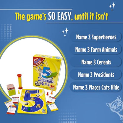 5 Second Rule Game Jr. - Simple Questions Card Game for Family Fun, Party, Kids, Travel, Game Night & Sleepovers - Think Fast and Shout Out Answers - For Ages 6+ - style: Junior