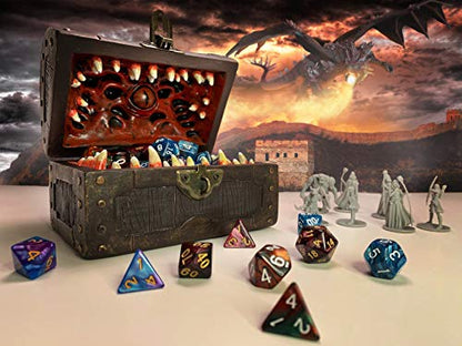 Galdor's Guild Mimic Dice Chest Storage Box | Holds 4 Polyhedral Sets (Reg) | Galdor's Guild Mimic Dice Chest Storage Box | Compatible to Dungeons & Dragons Players, Dungeon Master/DM RPG Gaming(Regular) - size: Regular