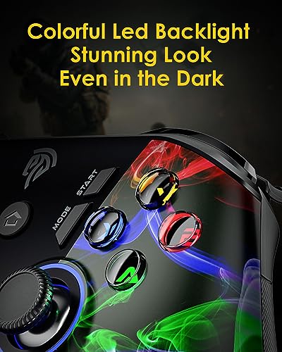EasySMX PC Wireless Controller, Gaming Controller for Computer,Laptop,PS3,Android TV BOX, Nintendo Switch and Tesla with Turbo, Dual Vibration and 4 Programmable Keys, Battery Up to 14 Hours - color: watercolor