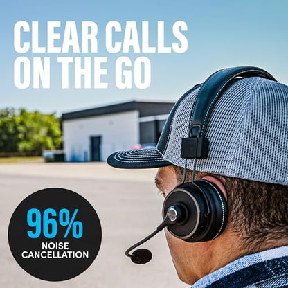 Blue Tiger Elite Ultra 2.0 Wireless Bluetooth Headset - One-Ear Trucker | Professional Mono headset with mic, wireless noise cancelling, high-fidelity sound, 60-hour talk time, USB-C, Bluetooth 5.2