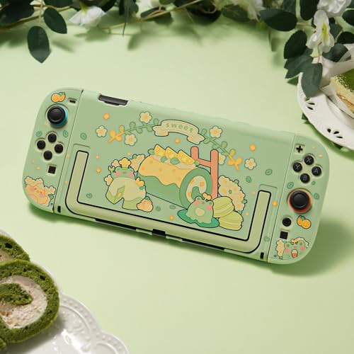 GeekShare Protective Case Compatible with Switch 2, Hard PC Slim Dockable Shell Cover Designed for Switch 2 Game Console and Joystick Controllers - Matcha Froggy - color: Matcha Froggy