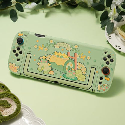 GeekShare Protective Case Compatible with Switch 2, Hard PC Slim Dockable Shell Cover Designed for Switch 2 Game Console and Joystick Controllers - Matcha Froggy - color: Matcha Froggy
