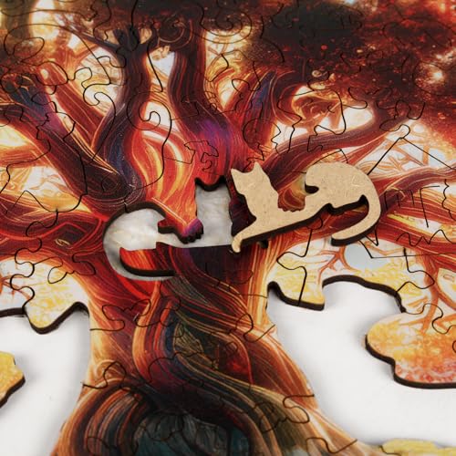 MEATRN Tree of Life 500 Pieces Wooden Puzzles - Plants Wood Jigsaw Puzzle for Adults, Symbol of Growth & Eternity, Collectible Spiritual Gift & Educational Puzzle, 15.3x16.6 in - color: Tree of Life, size: Large