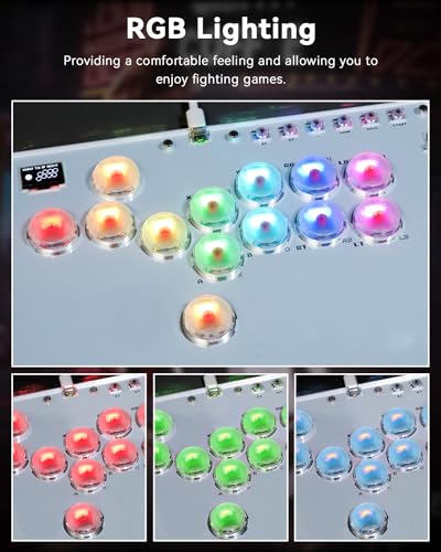 Sehawei Haute42 Arcade Stick 13Keys All-Button Gamerfinger for PC/Ps3/Ps4/Switch/Steam Game Keyboard-Supports Hot Swap & SOCD (White) - color: White