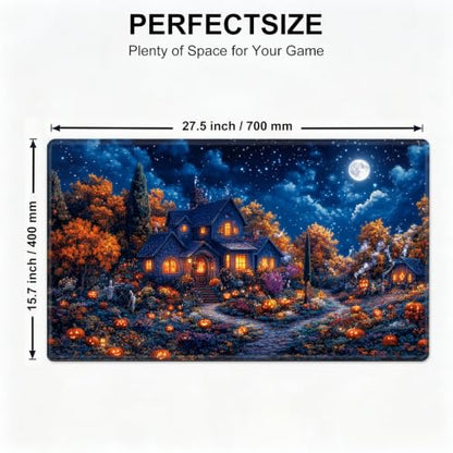 for MTG Playmat, Custom Trading Card Game Mat 27.6 x 15.7 in | Autumnal Pumpkin Grove Premium Non-Slip Rubber Base, Water-Resistant & Stitched Edges, Personalized High-Definition Art - color: Autumnal Pumpkin Grove, size: 28" x 16" Regular