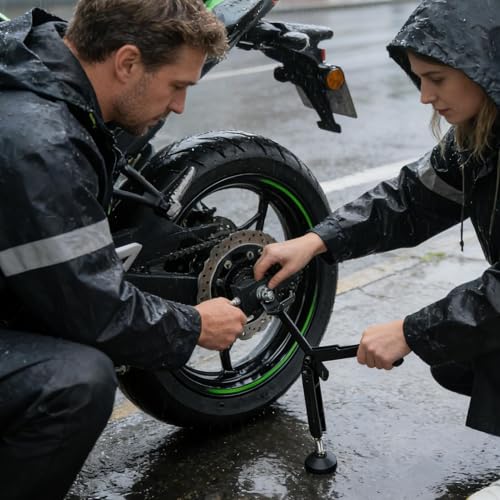 Motorcycle Stand Lift Foldable Wheel Lifting Frame | Foldable Motorcycle Lift Stand for Motorbike Bicycle Dirt Bike Parking Repair Maintenance Cleaning