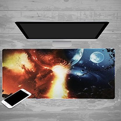 XXL Professional Large Mouse Pad & Computer Game Mouse Mat (35.4x15.7x0.1IN, 90x40 fireball007) - color: 90x40 fireball007, size: 35.4x15.7x0.1IN