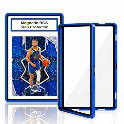 BGS Slab Case with 9-Point Secure Lock, Aluminum Alloy Graded Card Case for 35PT BGS Slabs, UV Protection Slab Protector for Professional Display & Storage Frame for Sports Cards (Dark blue) - color: Dark Blue