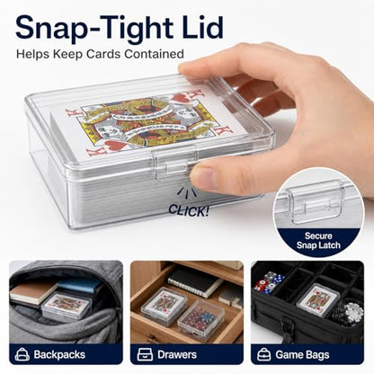 30 Pack Card Storage Box, Clear Plastic Playing Card Case, 1.2mm Thick Snap-Tight Deck Boxes for Sleeved Trading Cards, Business Cards, Game Cards, 3.8 x 2.7 x 0.94 in - color: 30PCS - 3.8x2.7x0.94 Inch
