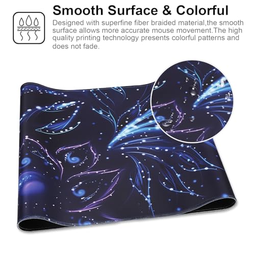 XXL Gaming Mouse Pad 35.4x15.7 Professional Large Mouse Pad & Computer Game Mouse Mat-90x40 Flowershape - color: 90x40 Flowershape, size: 35.4x15.7x0.1IN