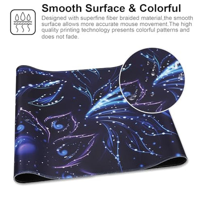 XXL Gaming Mouse Pad 35.4x15.7 Professional Large Mouse Pad & Computer Game Mouse Mat-90x40 Flowershape - color: 90x40 Flowershape, size: 35.4x15.7x0.1IN