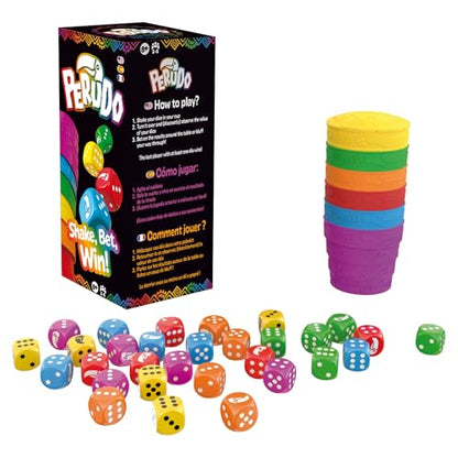 Asmodee Perudo Party Game | Classic Bluffing & Betting Dice Game, Fun For for Groups & Travel, Kids & Adults, Ages 8+, 2-6 Players, 30 Mins