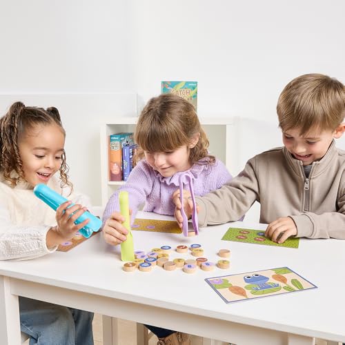 Miniland Board Game for Kids +5, Develops Fine Motor Skills, Come with Wooden Bugs, Tweezers and Game Boards, Children Memory and Pincer Grasp | Catch The Bug - color: Catch the Bug