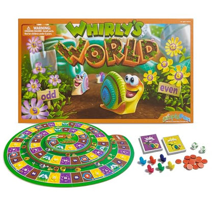 SimplyFun Whirly’s World - Educational Board Game for Kids - Math Game to Teach Concept of Even & Odds - 2-6 Players, Ages 6 & Up - style: Whirly’s World