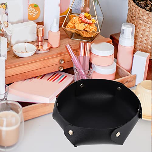 Rolling Dice Tray Dice Storage Tray Pu Dice Storage Holder Table Game Accessory - color: Black