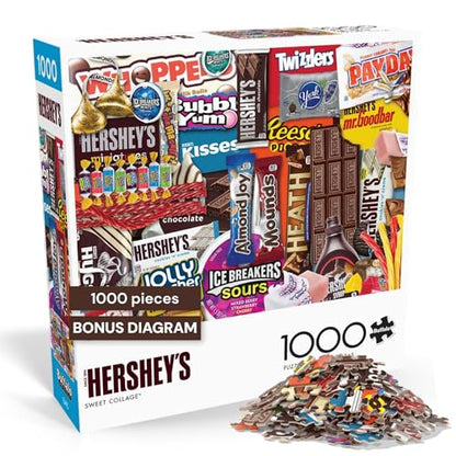 Buffalo Games - Hershey's Sweet Collage - 1000 Piece Puzzle for Adults | Official Art, Made in USA, Recycled Board, Finished Size 26.75 x 19.75 in, Includes Poster, Frameable Art, Giftable