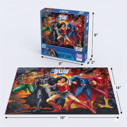MasterPieces 100 Piece Jigsaw Puzzle for Kids - 14"x19" - Justice League - style: Justice League