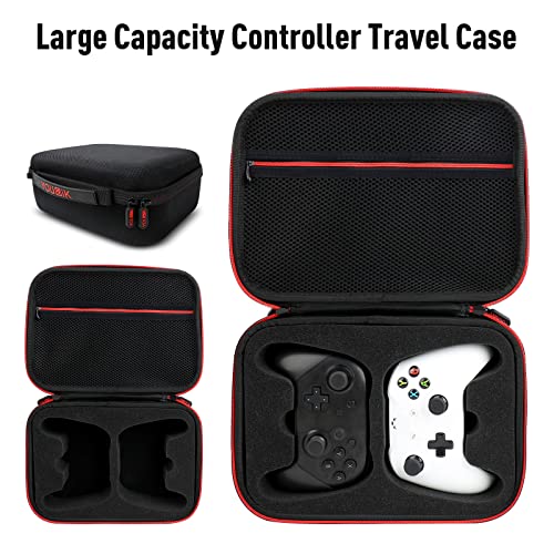 Younik Controller Carrying Travel Case, Protective Hard Case for 2 Universal Controllers, Compatible with P5, P4, X-box 1, Switch Pro, Black