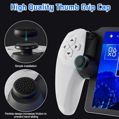 FUNDIARY Anti-Slip Silicone Skin for Ps5 Controller, PS5 Controller Accessories, Soft Protective Cover Case for PlayStation 5 Control Grip, Shockproof Grip Case with 4 Thumb Caps(White) - color: White with Whte Handle Grips