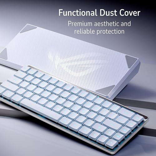 ASUS ROG Falchion RX Low Profile Wireless Gaming Keyboard – 65% Compact TKL, Tri-Mode Connectivity, ROG RX Red Optical Switches, RGB, Touch Panel, Keyboard Cover, PC/Mac Support - White - color: White, size: Red Switch (Low Profile), style: Low Profile Re
