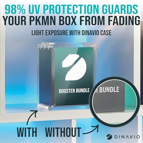 Dinavio Crafthouse 3 Pack PKMN Booster Bundle Acrylic Case w/ Stackable Grooves - Tall Size Compatible w/ Booster Bundle Sets Ascended Heroes+ 4.6" x 2.2" x 3.1" (3 Pack) - size: Tall Size Mega Era 4.6" x 2.2" x 3.1"