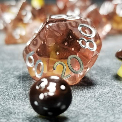 Sage's Portal Familiars and Reagents Resin DND Dice Set Polyhedral Dice Set for Dungeons and Dragons RPG Tabletop TTRPG (Black Magic Shrooms) - color: Black Magic Shrooms