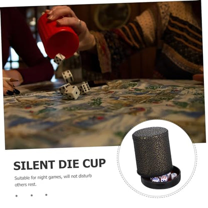 1Set Silent Dice Cup with Dice and Base Compact PU Shaking Container for Parties and Ktv Easy to Clean and Convenient Dice Storage